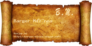 Barger Mínea névjegykártya